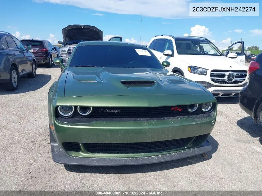 2022 Dodge Challenger R/T Scat Pack Widebody VIN: 2C3CDZFJXNH242274 Lot: 40469089