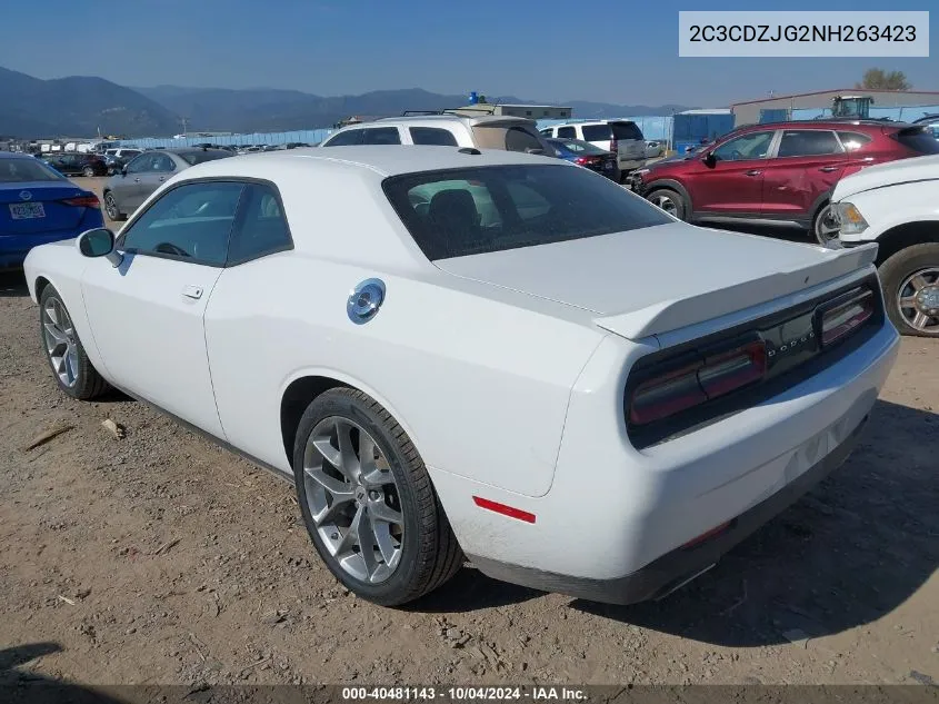 2022 Dodge Challenger Gt VIN: 2C3CDZJG2NH263423 Lot: 40481143