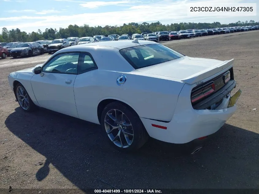 2022 Dodge Challenger Gt VIN: 2C3CDZJG4NH247305 Lot: 40481499