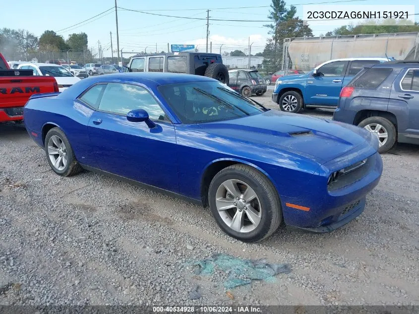 2022 Dodge Challenger Sxt VIN: 2C3CDZAG6NH151921 Lot: 40534928