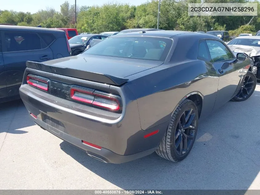 2022 Dodge Challenger Sxt VIN: 2C3CDZAG7NH258296 Lot: 40550875