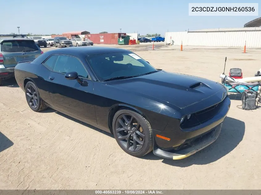 2022 Dodge Challenger Gt VIN: 2C3CDZJG0NH260536 Lot: 40553239