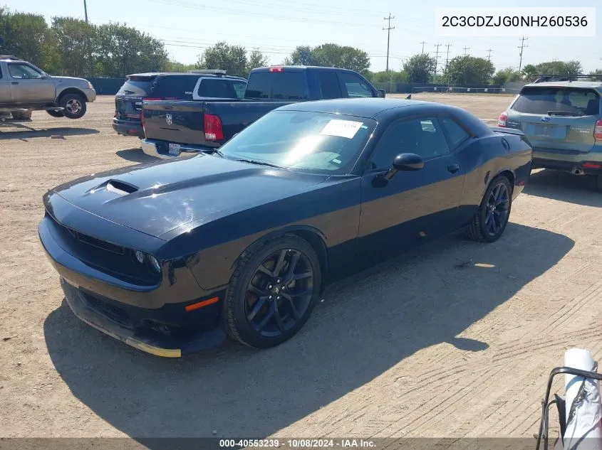 2022 Dodge Challenger Gt VIN: 2C3CDZJG0NH260536 Lot: 40553239