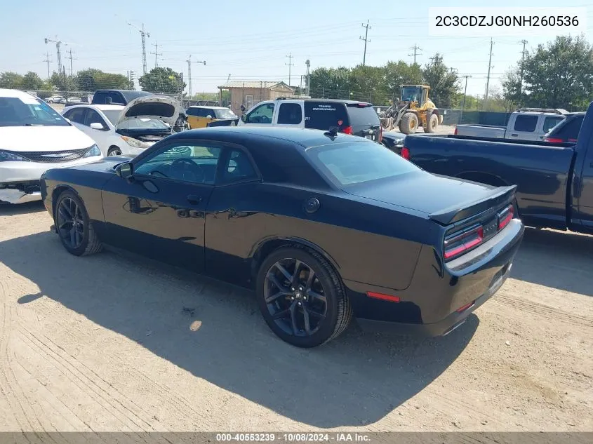 2022 Dodge Challenger Gt VIN: 2C3CDZJG0NH260536 Lot: 40553239