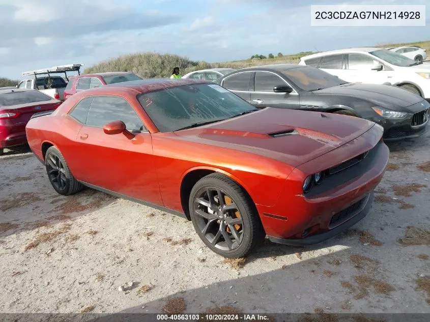 2C3CDZAG7NH214928 2022 Dodge Challenger Sxt