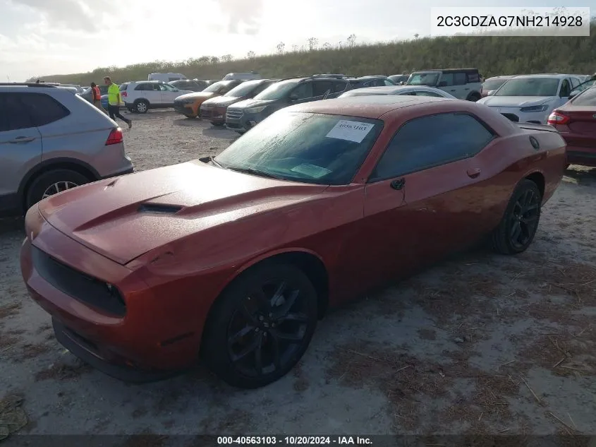 2C3CDZAG7NH214928 2022 Dodge Challenger Sxt