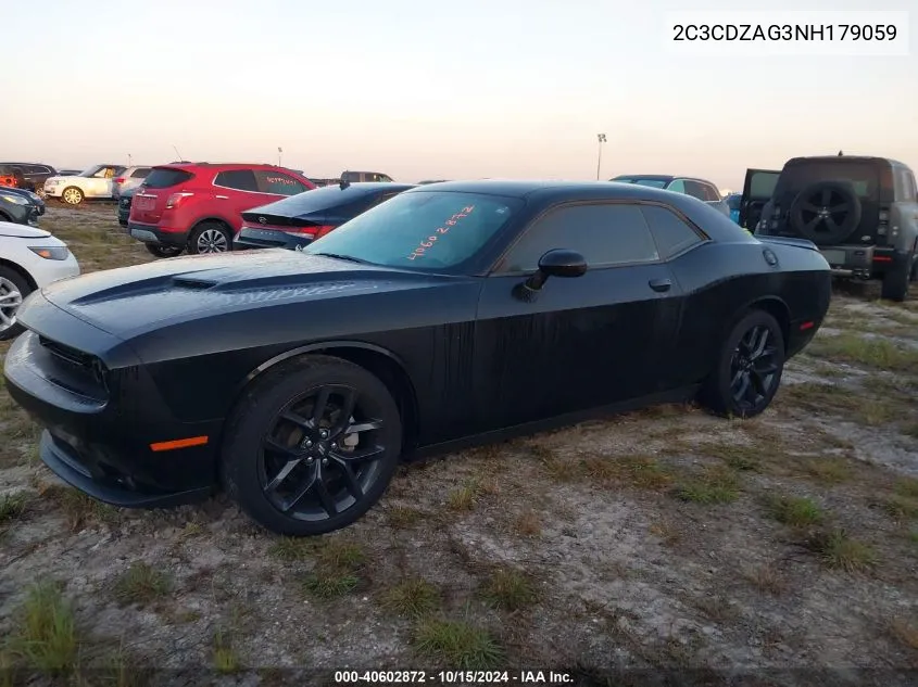 2022 Dodge Challenger Sxt VIN: 2C3CDZAG3NH179059 Lot: 40602872