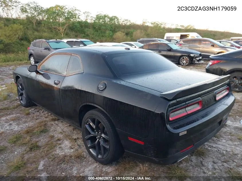 2022 Dodge Challenger Sxt VIN: 2C3CDZAG3NH179059 Lot: 40602872