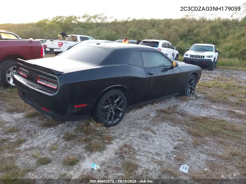 2022 Dodge Challenger Sxt VIN: 2C3CDZAG3NH179059 Lot: 40602872