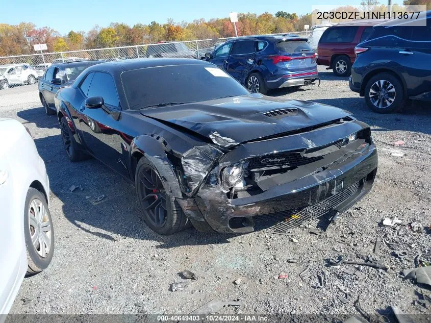 2022 Dodge Challenger R/T Scat Pack Widebody VIN: 2C3CDZFJ1NH113677 Lot: 40649403