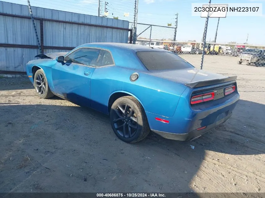 2022 Dodge Challenger Sxt VIN: 2C3CDZAG1NH223107 Lot: 40686875