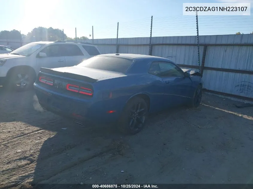 2022 Dodge Challenger Sxt VIN: 2C3CDZAG1NH223107 Lot: 40686875