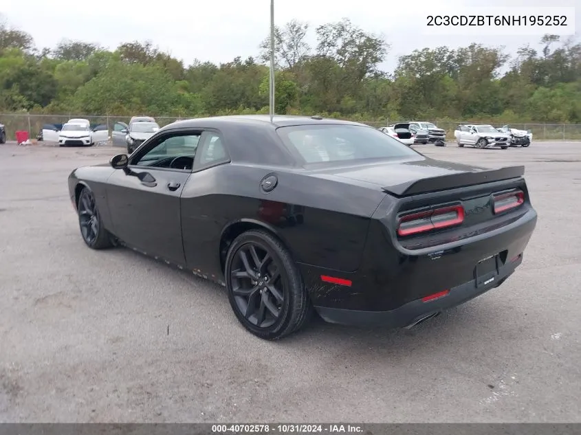 2022 Dodge Challenger R/T VIN: 2C3CDZBT6NH195252 Lot: 40702578