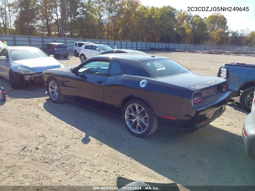 2022 Dodge Challenger Gt VIN: 2C3CDZJG5NH249645 Lot: 40705245