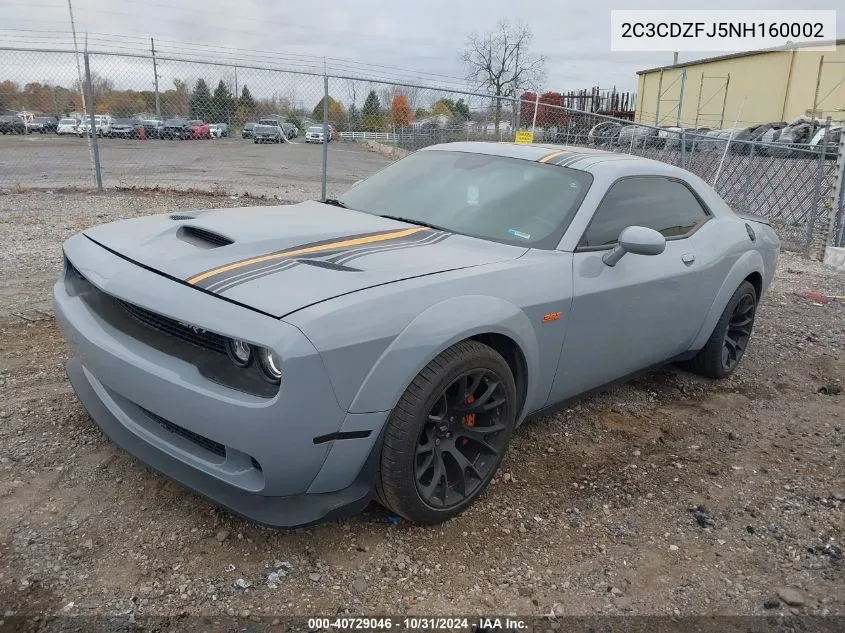 2022 Dodge Challenger R/T Scat Pack Widebody VIN: 2C3CDZFJ5NH160002 Lot: 40729046