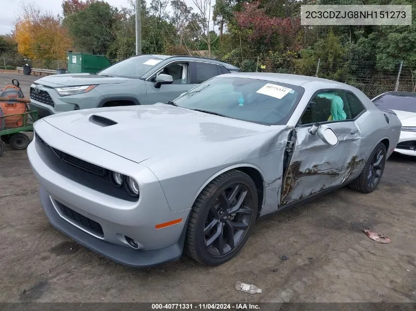 2022 Dodge Challenger Gt VIN: 2C3CDZJG8NH151273 Lot: 40771331