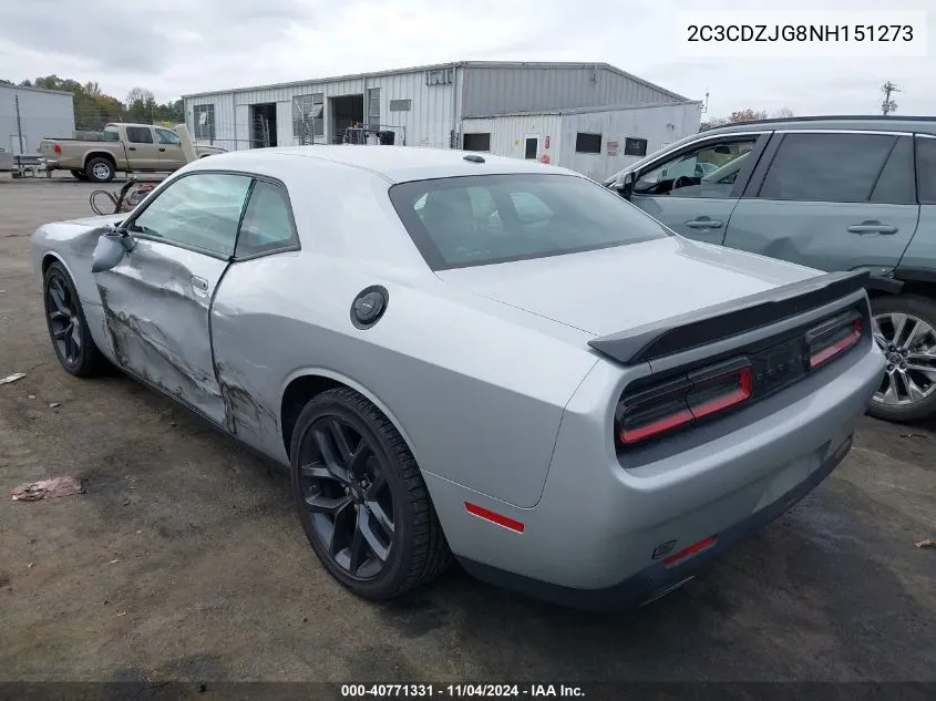 2022 Dodge Challenger Gt VIN: 2C3CDZJG8NH151273 Lot: 40771331