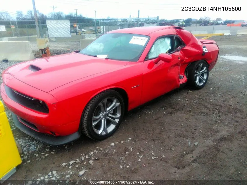 2022 Dodge Challenger R/T VIN: 2C3CDZBT4NH105600 Lot: 40813455