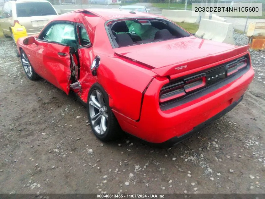 2022 Dodge Challenger R/T VIN: 2C3CDZBT4NH105600 Lot: 40813455