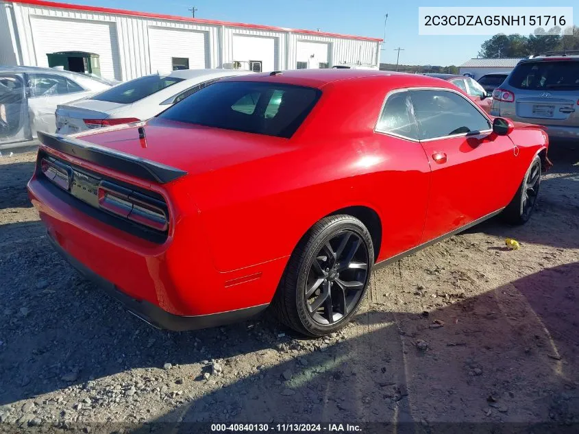 2C3CDZAG5NH151716 2022 Dodge Challenger Sxt