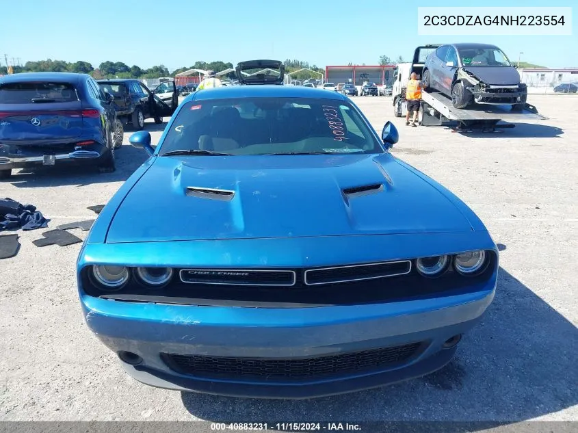 2022 Dodge Challenger Sxt VIN: 2C3CDZAG4NH223554 Lot: 40883231