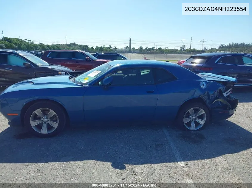 2022 Dodge Challenger Sxt VIN: 2C3CDZAG4NH223554 Lot: 40883231