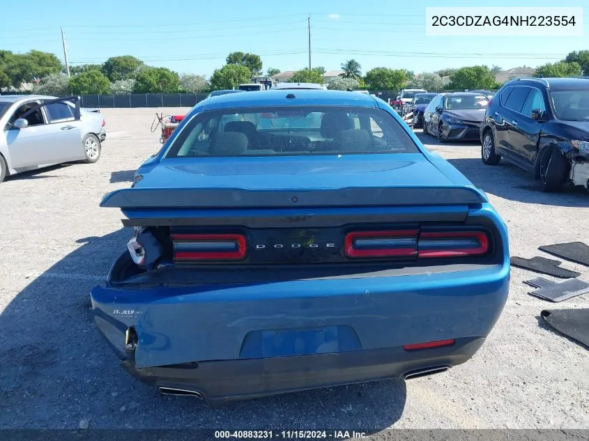 2022 Dodge Challenger Sxt VIN: 2C3CDZAG4NH223554 Lot: 40883231