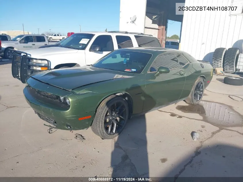 2022 Dodge Challenger R/T VIN: 2C3CDZBT4NH108707 Lot: 40888972