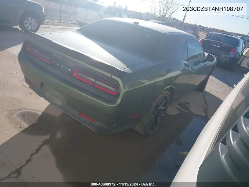 2022 Dodge Challenger R/T VIN: 2C3CDZBT4NH108707 Lot: 40888972