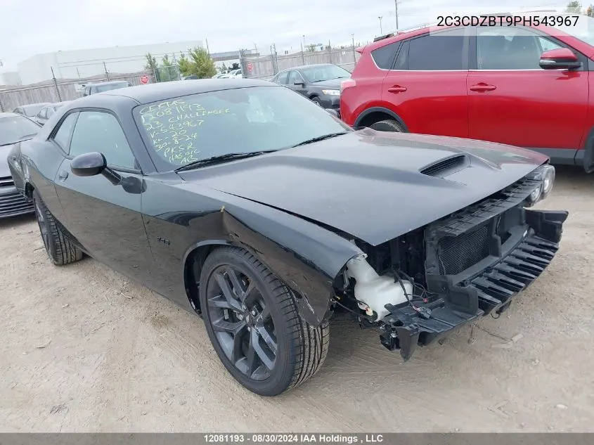 2023 Dodge Challenger R/T VIN: 2C3CDZBT9PH543967 Lot: 12081193