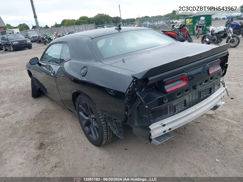 2023 Dodge Challenger R/T VIN: 2C3CDZBT9PH543967 Lot: 12081193