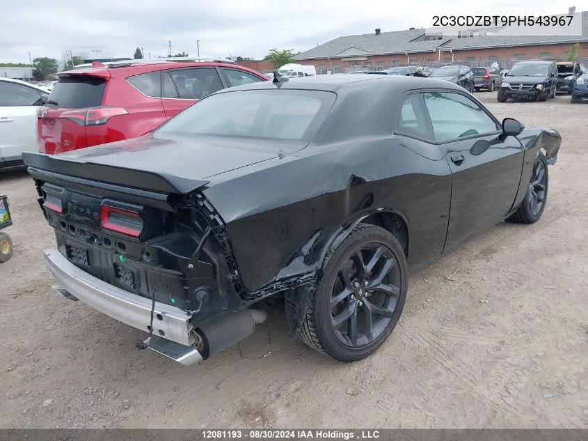 2023 Dodge Challenger R/T VIN: 2C3CDZBT9PH543967 Lot: 12081193