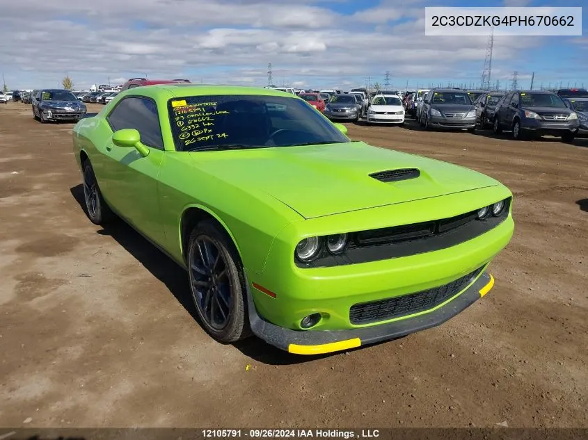 2023 Dodge Challenger Gt VIN: 2C3CDZKG4PH670662 Lot: 12105791