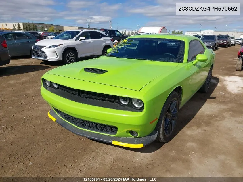 2023 Dodge Challenger Gt VIN: 2C3CDZKG4PH670662 Lot: 12105791