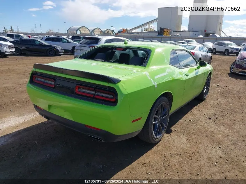 2023 Dodge Challenger Gt VIN: 2C3CDZKG4PH670662 Lot: 12105791