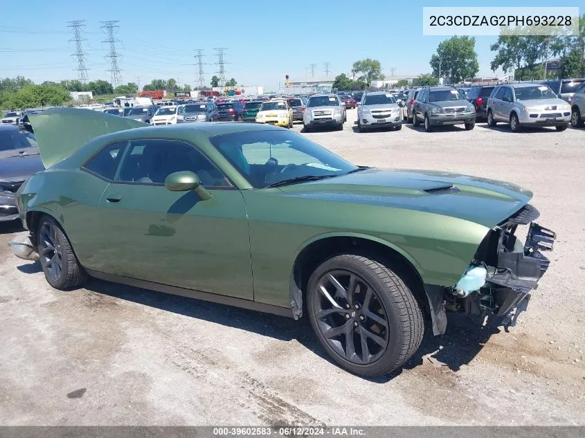 2023 Dodge Challenger Sxt VIN: 2C3CDZAG2PH693228 Lot: 39602583