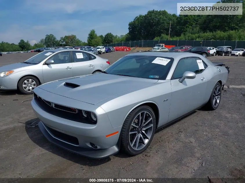 2023 Dodge Challenger R/T VIN: 2C3CDZBT7PH502737 Lot: 39808375