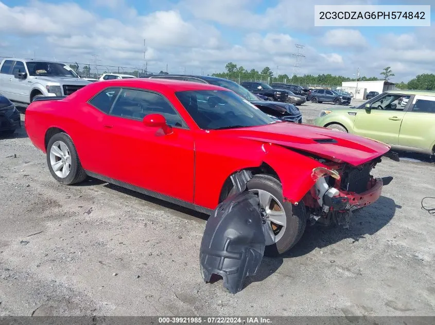 2023 Dodge Challenger Sxt VIN: 2C3CDZAG6PH574842 Lot: 39921985