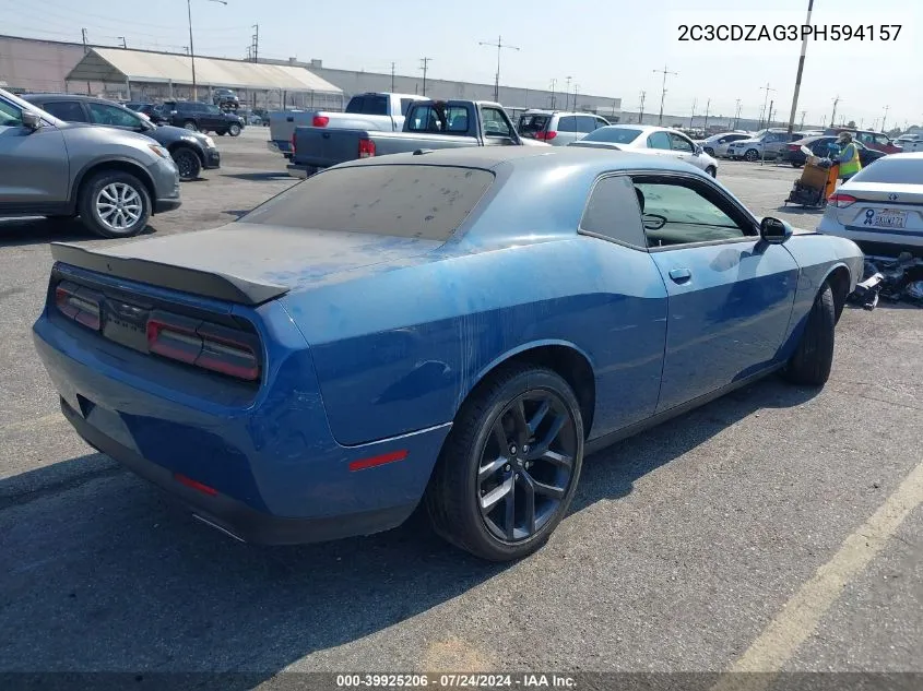 2023 Dodge Challenger Sxt VIN: 2C3CDZAG3PH594157 Lot: 39925206