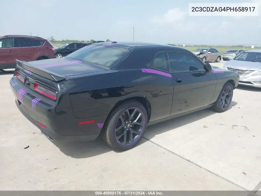 2023 Dodge Challenger Sxt VIN: 2C3CDZAG4PH658917 Lot: 40000176