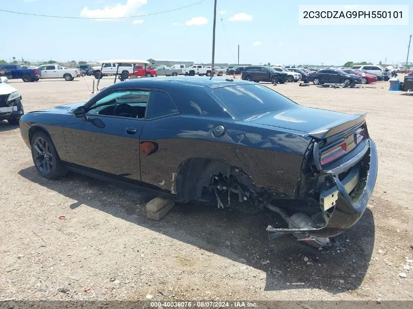 2023 Dodge Challenger Sxt VIN: 2C3CDZAG9PH550101 Lot: 40036076