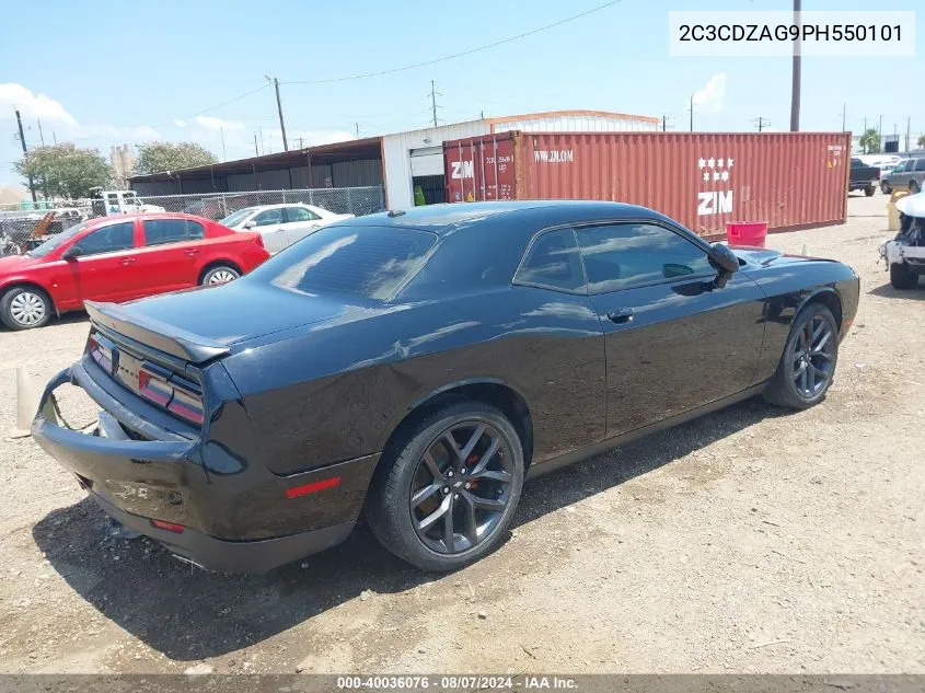 2023 Dodge Challenger Sxt VIN: 2C3CDZAG9PH550101 Lot: 40036076