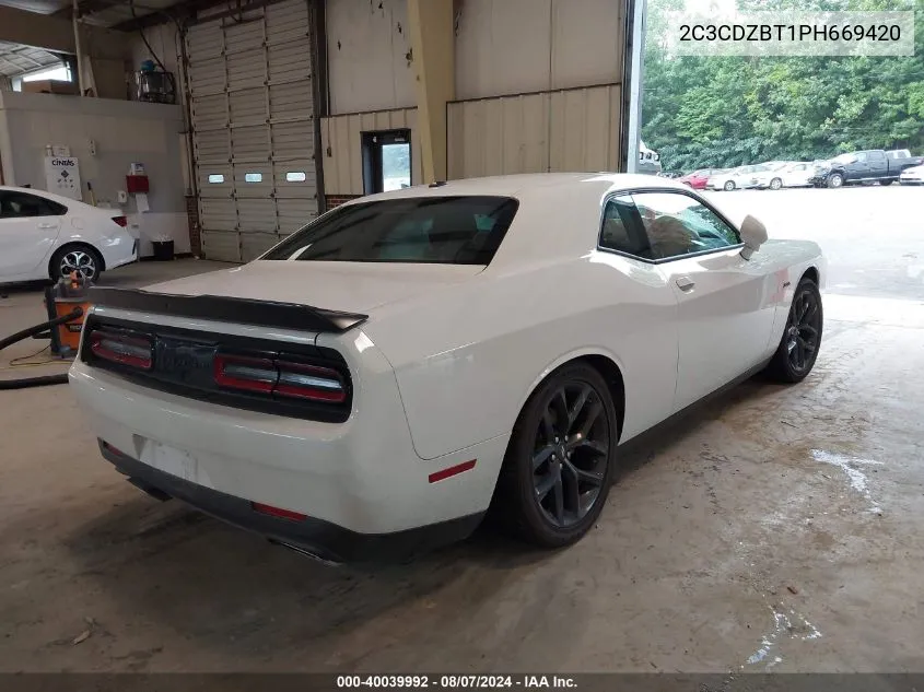 2023 Dodge Challenger R/T VIN: 2C3CDZBT1PH669420 Lot: 40039992