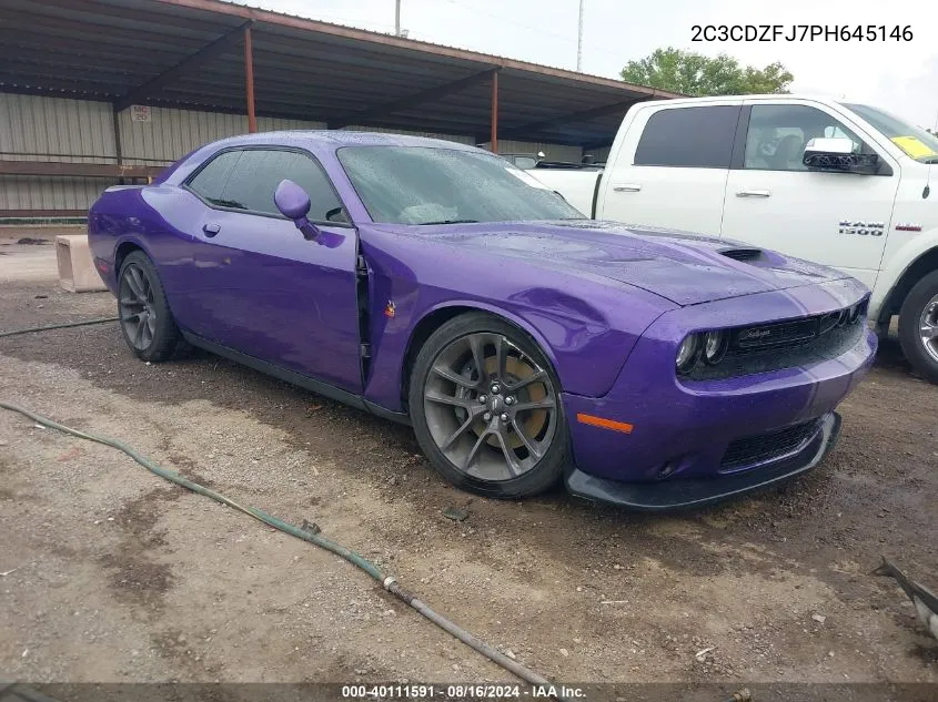 2023 Dodge Challenger R/T Scat Pack VIN: 2C3CDZFJ7PH645146 Lot: 40111591