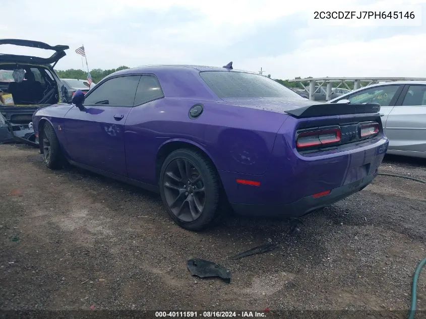 2023 Dodge Challenger R/T Scat Pack VIN: 2C3CDZFJ7PH645146 Lot: 40111591