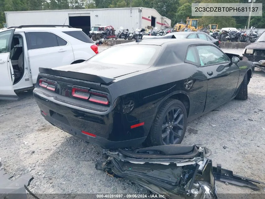 2023 Dodge Challenger R/T VIN: 2C3CDZBT0PH681137 Lot: 40281697