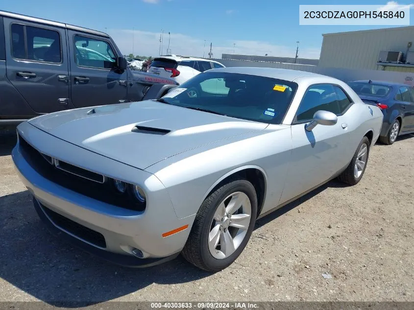 2023 Dodge Challenger Sxt VIN: 2C3CDZAG0PH545840 Lot: 40303633