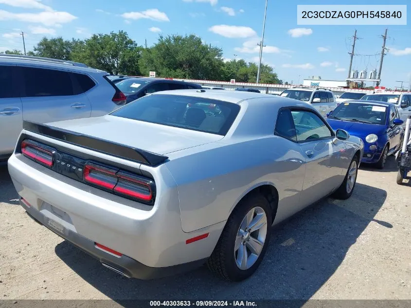 2023 Dodge Challenger Sxt VIN: 2C3CDZAG0PH545840 Lot: 40303633