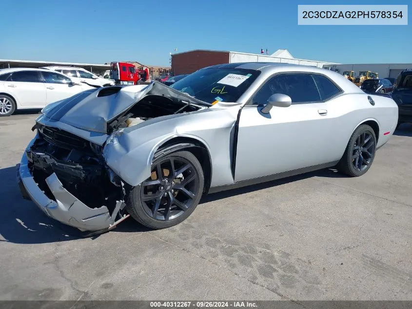 2023 Dodge Challenger Sxt VIN: 2C3CDZAG2PH578354 Lot: 40312267