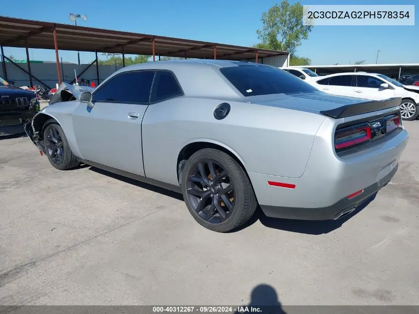 2023 Dodge Challenger Sxt VIN: 2C3CDZAG2PH578354 Lot: 40312267